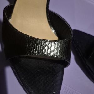 Aldo Black Textured Slide Sandals